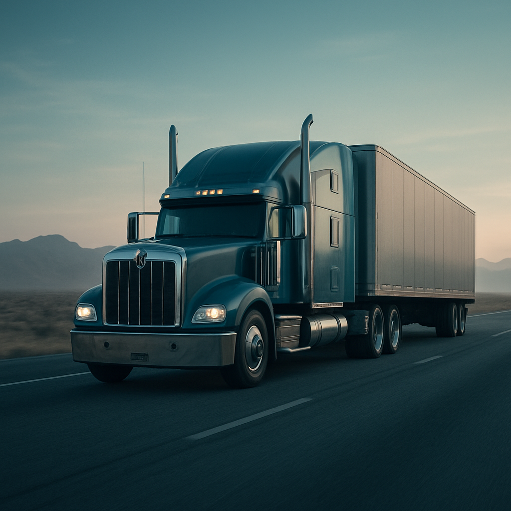 American freight truck on highway